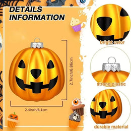 KissICON Halloween Hanging Ornaments Cute White Ghost And Orange Pumpkin Decoration Mini Plastic Halloween Tree Decorations Party Decor