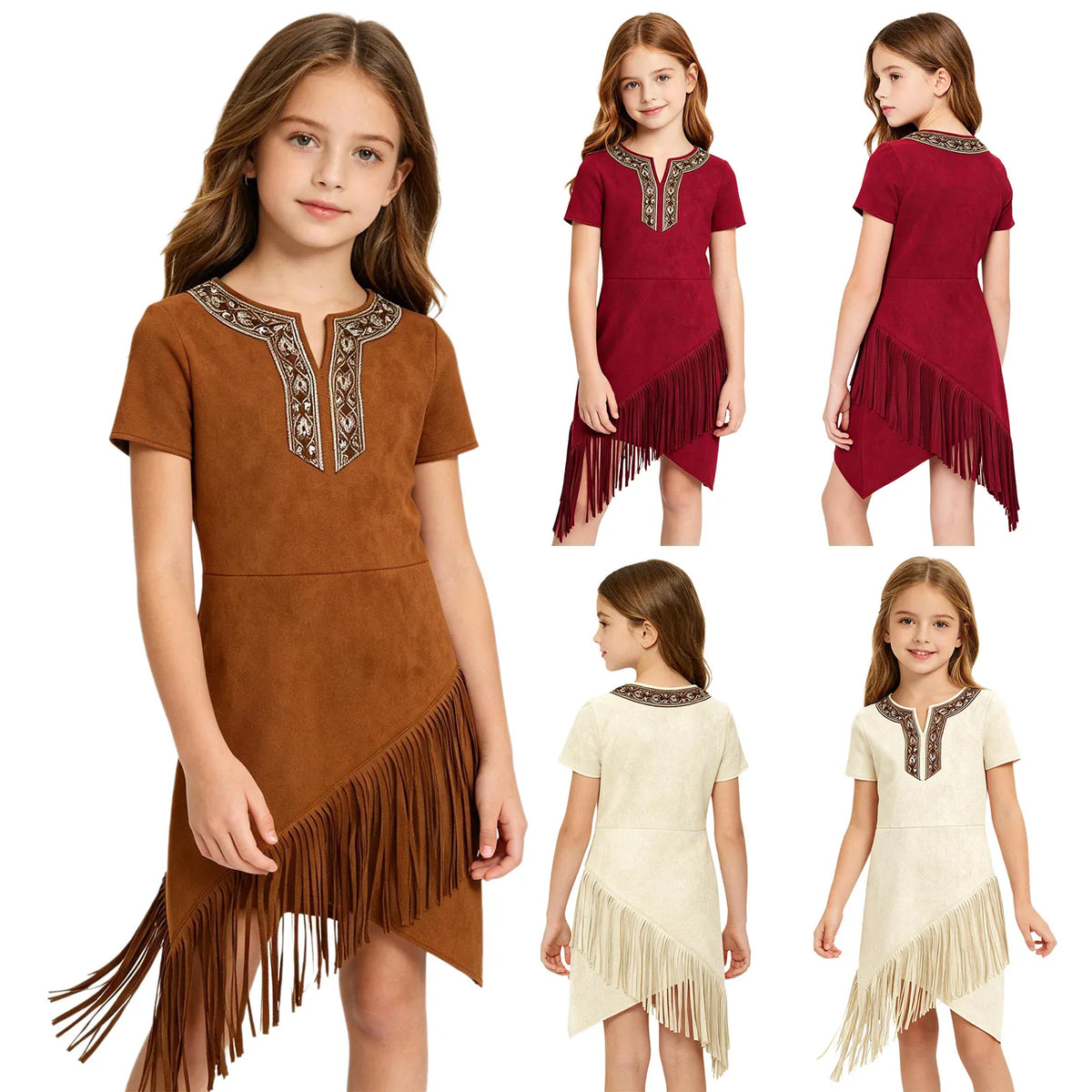 KissICON Halloween Indian Princess Costumes Big Girls Pocahontas Huntress Costume Purim Party Mardi Gras Fancy Dress Up Savage Forest
