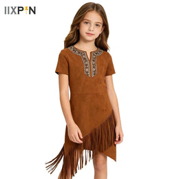 KissICON Halloween Indian Princess Costumes Big Girls Pocahontas Huntress Costume Purim Party Mardi Gras Fancy Dress Up Savage Forest