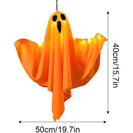 KissICON Halloween LED Light Up Hanging Ghost Decorations, Warm Glow Spooky Ghost Ornaments for Home, Bedroom Halloween Party Decor