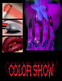 KissICON Halloween Makeup Set Glitter Lip Glaze Fake Blood Wearing Armor 4pcs/set Festive Set Trick or Treat Cosmetics Makeup For Women