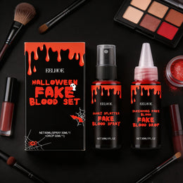 KissICON Halloween Makeup Set With Fake Blood Sweat Proof Realistic Wound Scar Gentle Safe Women Man Christmas Decoration Cosplay Make Up