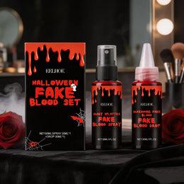 KissICON Halloween Makeup Set With Fake Blood Sweat Proof Realistic Wound Scar Gentle Safe Women Man Christmas Decoration Cosplay Make Up
