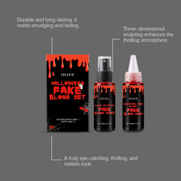 KissICON Halloween Makeup Set With Fake Blood Sweat Proof Realistic Wound Scar Gentle Safe Women Man Christmas Decoration Cosplay Make Up