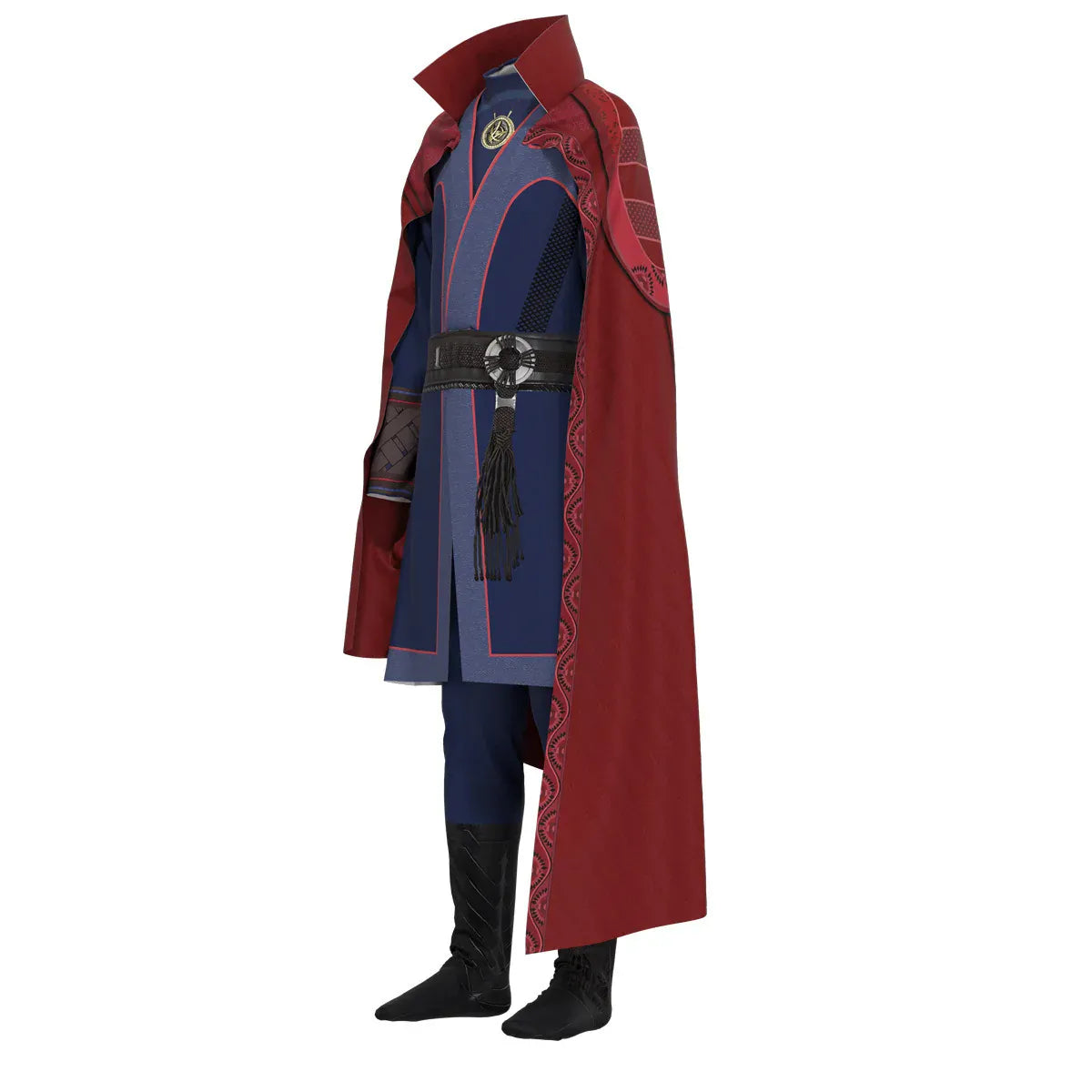 KissICON Halloween Party Adult Men Doctor Cosplay Costume Outfits Top Coat Red Velvet Cloak Pants All Set Carnival Disguise Suit