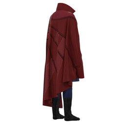 KissICON Halloween Party Adult Men Doctor Cosplay Costume Outfits Top Coat Red Velvet Cloak Pants All Set Carnival Disguise Suit