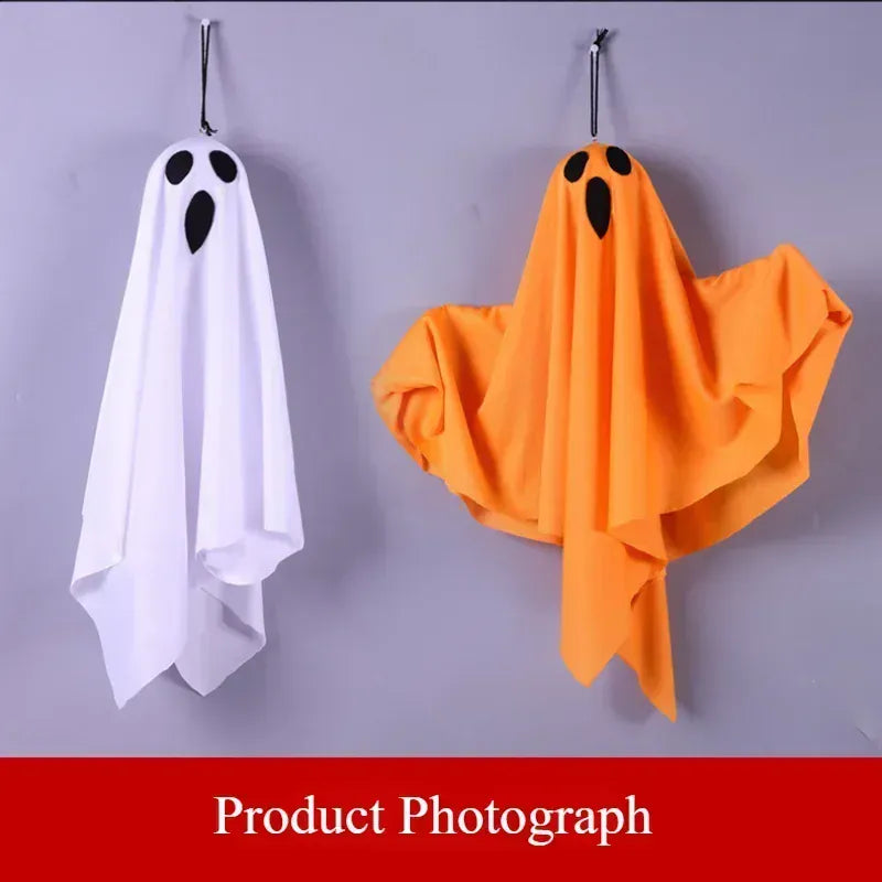 KissICON Halloween Party LED Glow Ghost Home Indoor Outdoor Decoration Supplies 2024 Haunted House Bar Hanging Horror Props with Lights