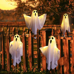 KissICON Halloween Party LED Glow Ghost Home Indoor Outdoor Decoration Supplies 2024 Haunted House Bar Hanging Horror Props with Lights