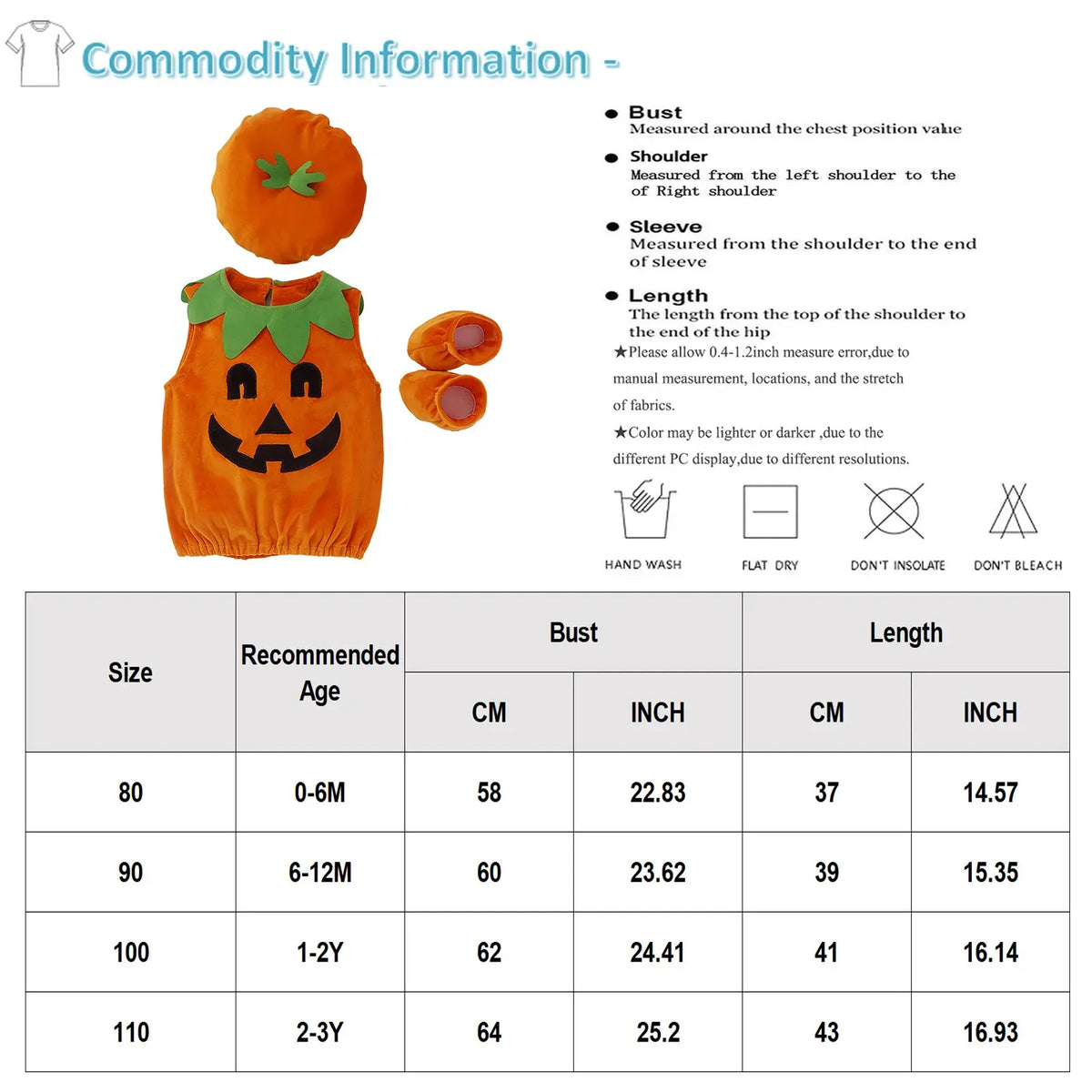 KissICON Halloween Pumpkin Costume Kids Children Hat Cosplay for Baby Girls Boys Stage Performance Holiday Party Clothing Suit Gifts