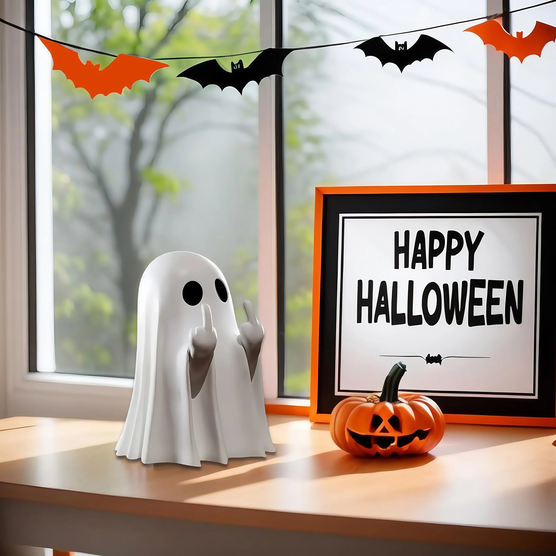 KissICON Halloween Refers To Cute Ghost Statues, Halloween Valentine's Day Gifts Home Decorations, Ghost Coffee Table Ornaments Christmas