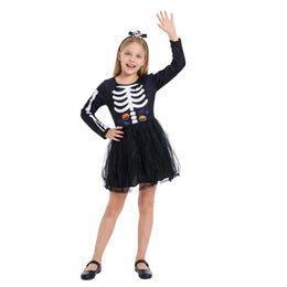 KissICON Halloween Skeleton Costume Set Shining in The Dark Role-playing Dress Fun Play or Party Cosplay Costume