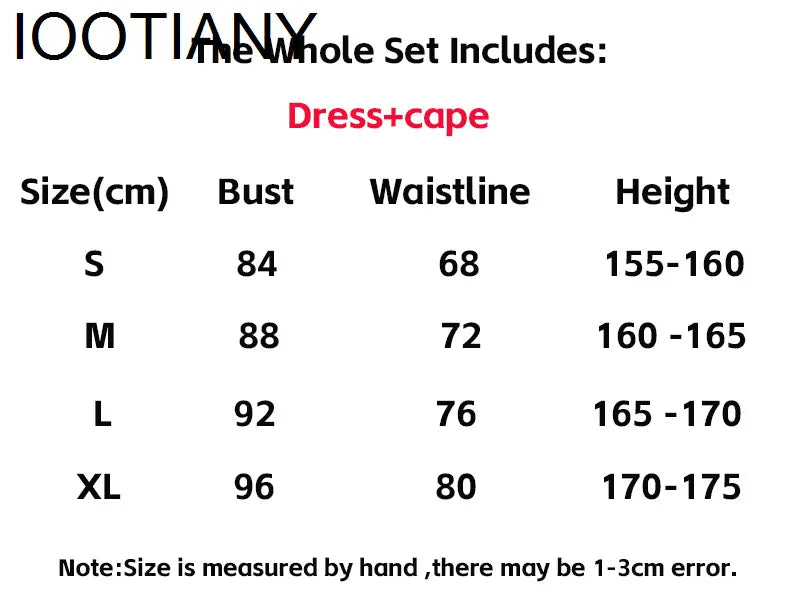 KissICON Halloween Witch Costume Makeup Ball Vampire Zombie Costumes Devil Queen Cosplay Costumes Red Dress and Cape Two Piece Set