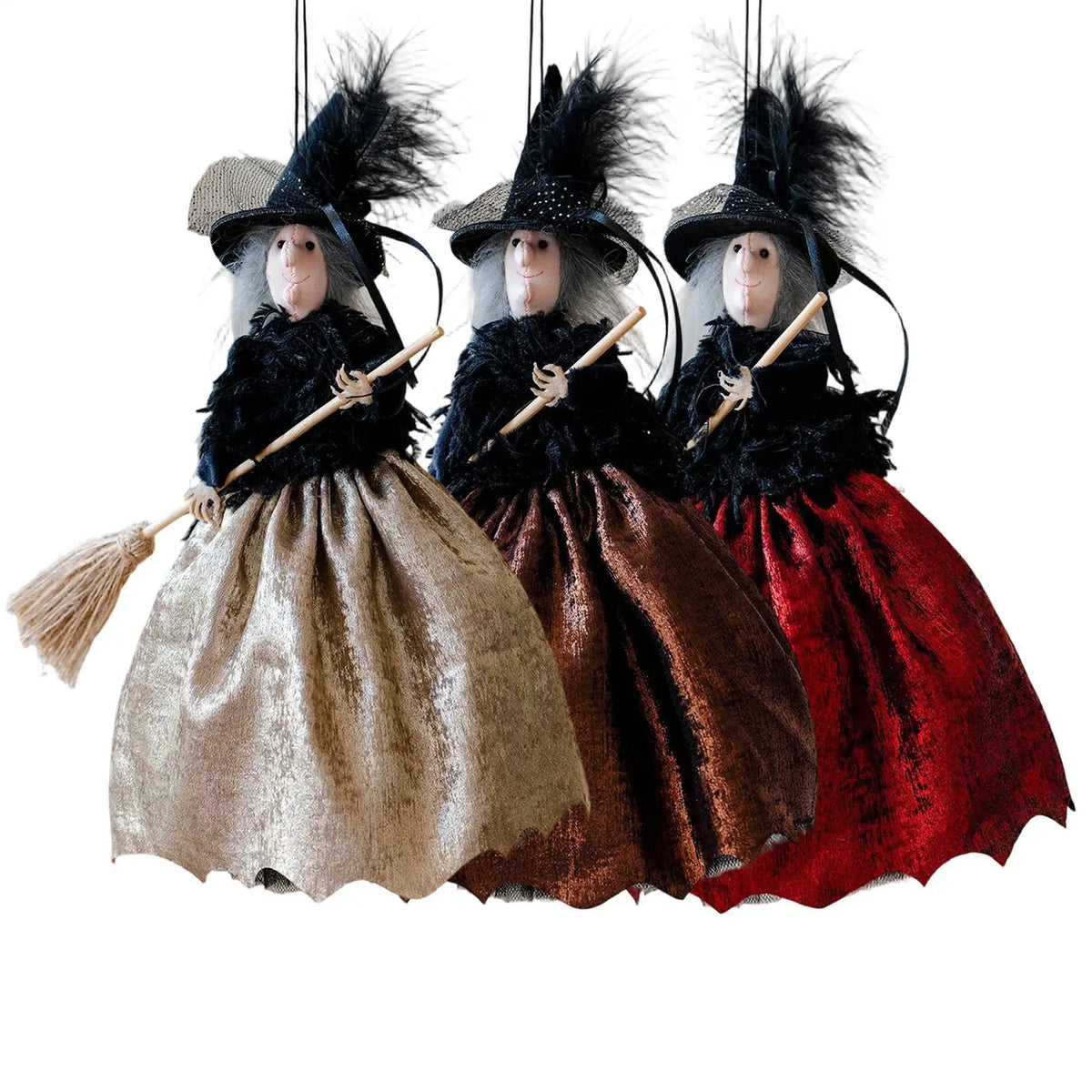 KissICON Halloween Witch Doll Decoration Cute Spooky Retro Festival Decoration Witch Doll Halloween Tree Ornaments for Haunted House Bar
