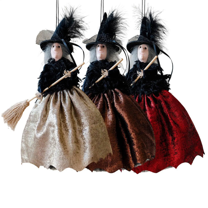 Halloween Witch Doll Decoration Cute Spooky Retro Festival Decoration Witch Doll Halloween Tree Ornaments for Haunted House Bar
