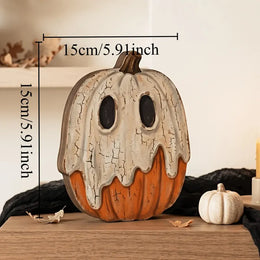KissICON Halloween Wooden Blocks: ghosts, black cats, pumpkins, skulls, witches, owls, zombies, vampires.Shelf decor for autumn indoor ﻿