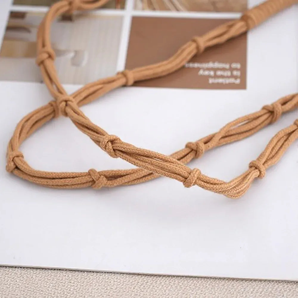 KissICON Hand-woven Cotton Thread Ethnic Hollow Shoulder Tote