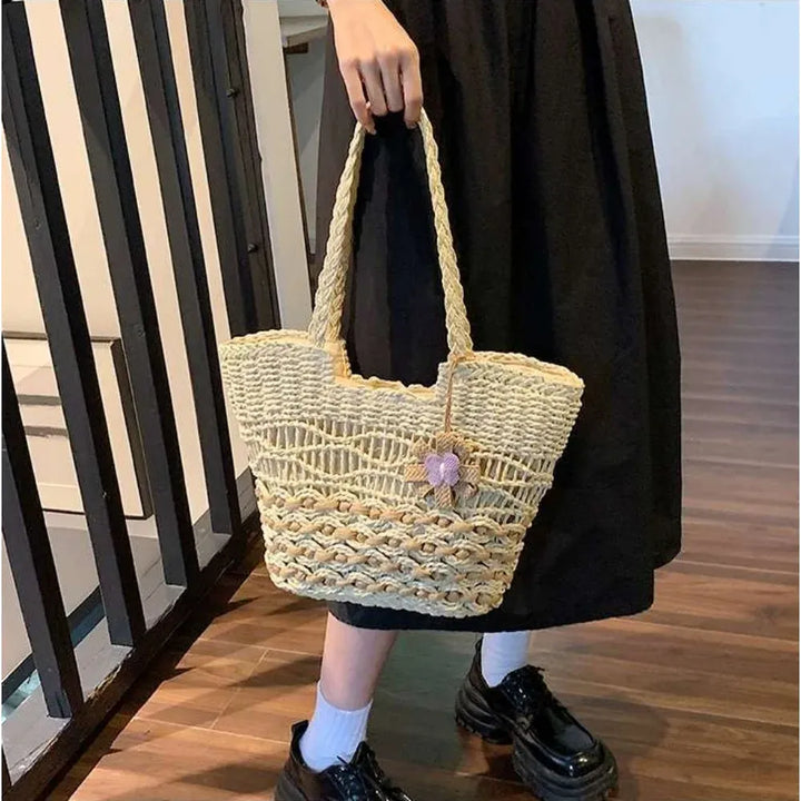 Hand-woven Straw Shoulder Large-capacity Tote