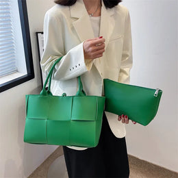 KissICON Handbags 2022 Leather Woven Tote – Bags Designer Solid