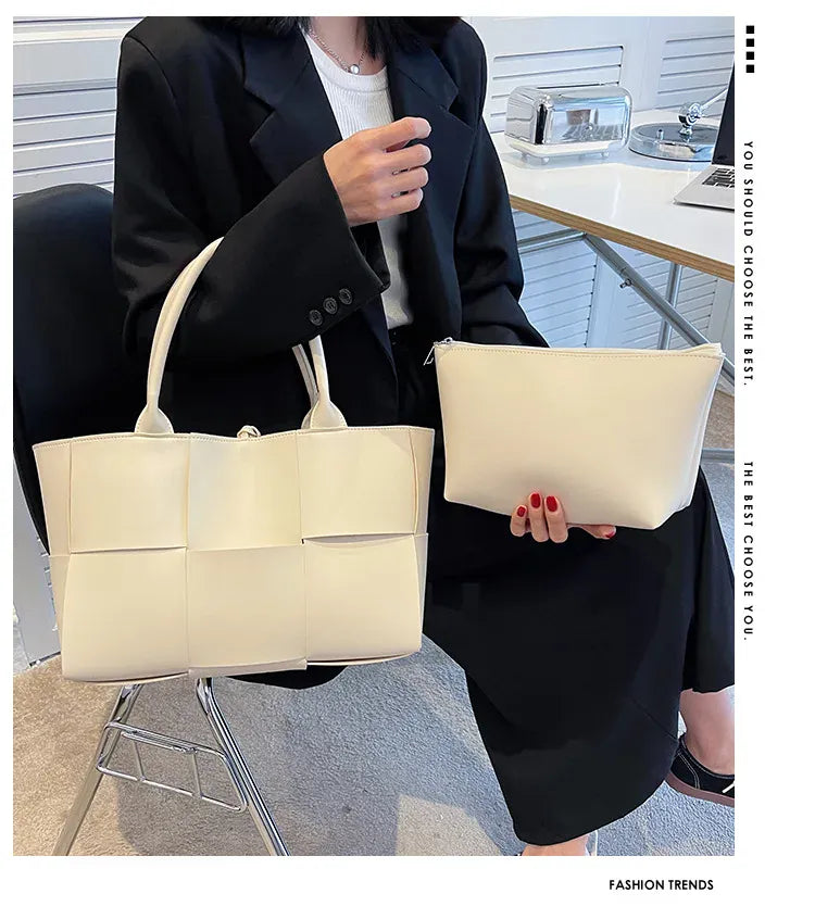 KissICON Handbags 2022 Leather Woven Tote – Bags Designer Solid
