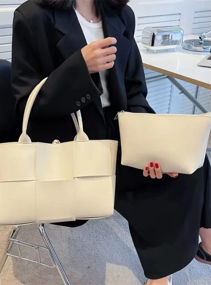 KissICON Handbags 2022 Leather Woven Tote – Bags Designer Solid