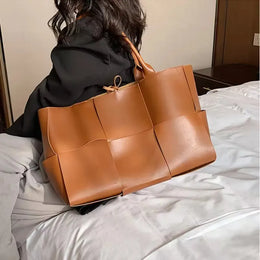 KissICON Handbags 2022 Leather Woven Tote – Bags Designer Solid