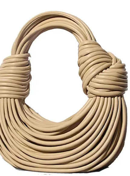 KissICON Handbags In Gold Designer Brand Handwoven Noodle