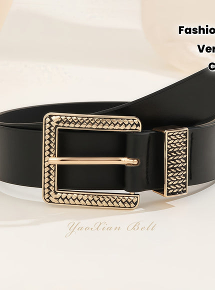 jkthpu-45 Handmade Light Luxury Gold Buckle Womens Versatile Fashion Belt