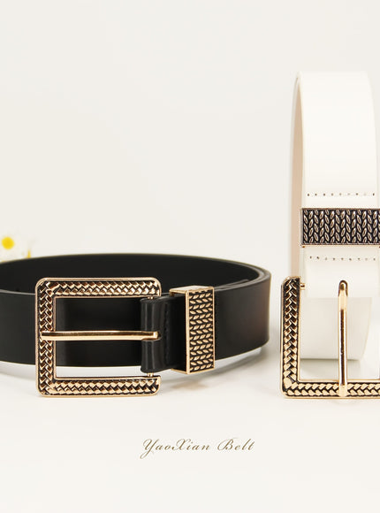 jkthpu-45 Handmade Light Luxury Gold Buckle Womens Versatile Fashion Belt