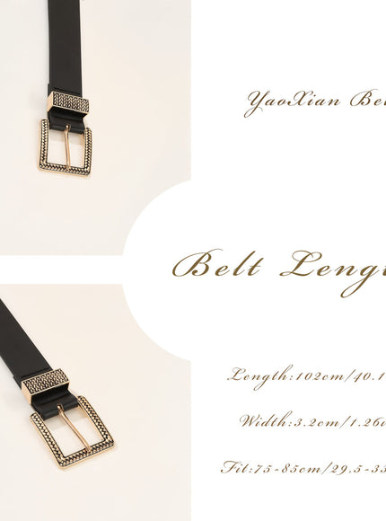 jkthpu-45 Handmade Light Luxury Gold Buckle Womens Versatile Fashion Belt
