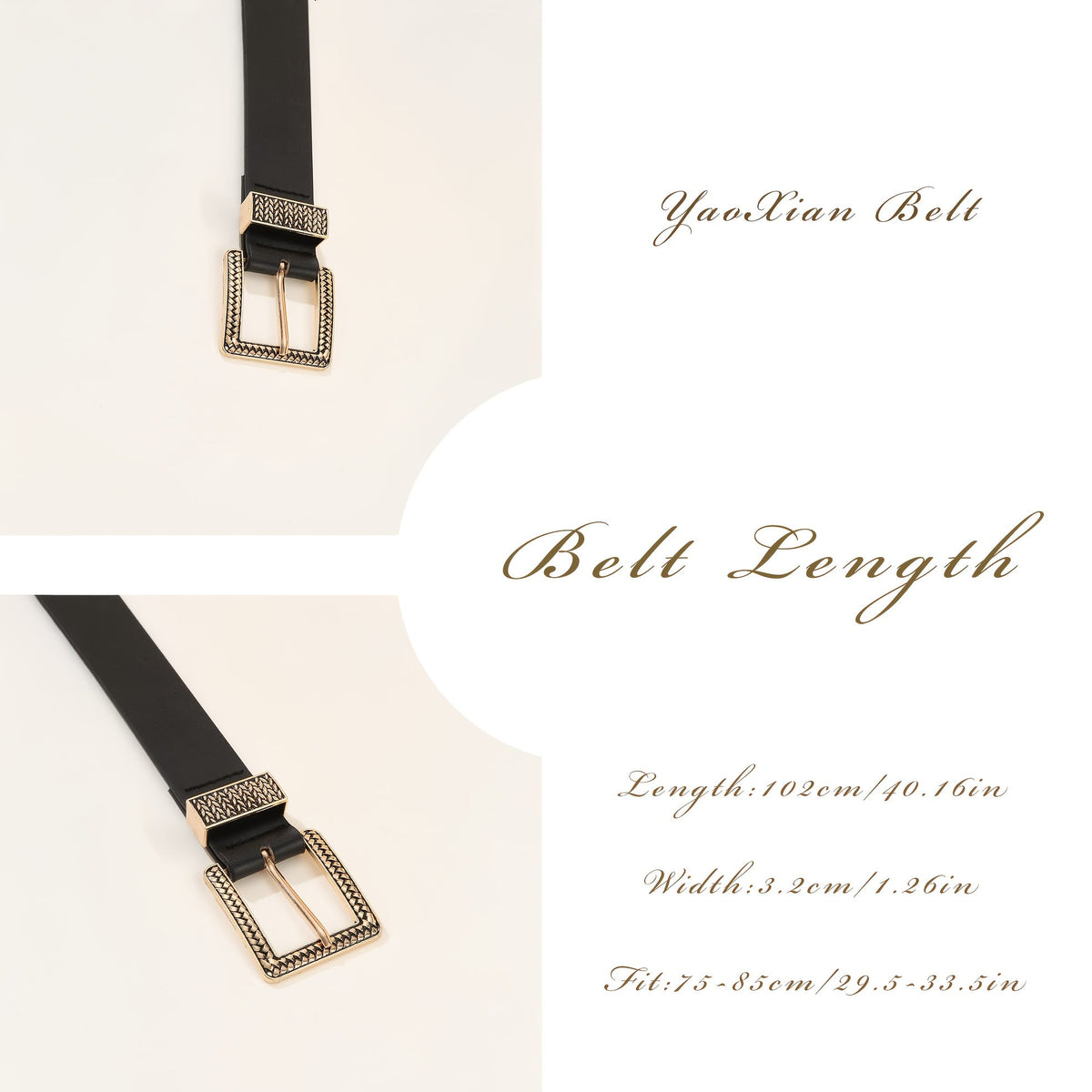 jkthpu-45 Handmade Light Luxury Gold Buckle Womens Versatile Fashion Belt
