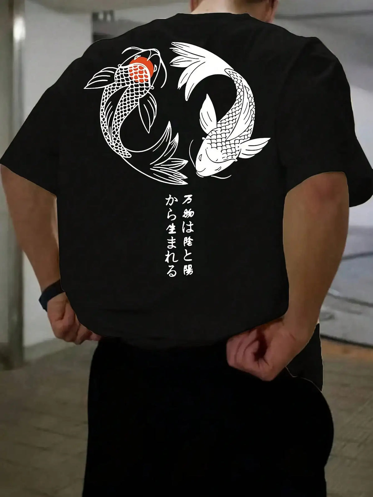 KissICON Harajuku Koi Cotton Tee Summer Style for Men