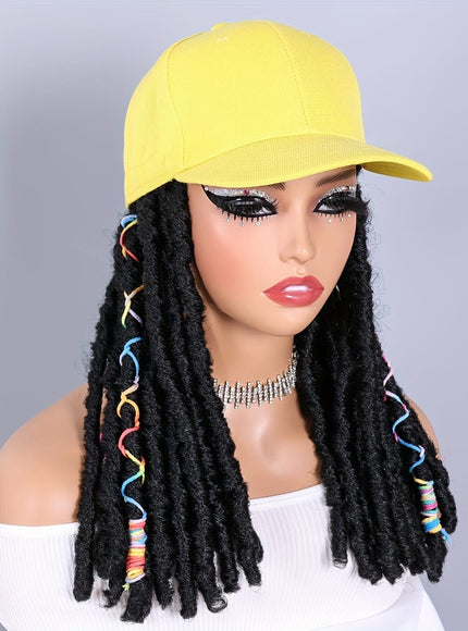 KissICON Hat Wigs 12in Dreadlock Black Cap