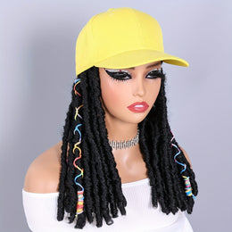 KissICON Hat Wigs 12in Dreadlock Black Cap