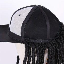 KissICON Hat Wigs 12in Dreadlock Black Cap