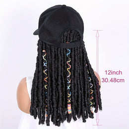 KissICON Hat Wigs 12in Dreadlock Black Cap