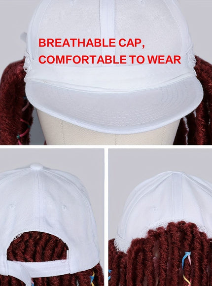 KissICON Hat Wigs 12in Dreadlock Black Cap