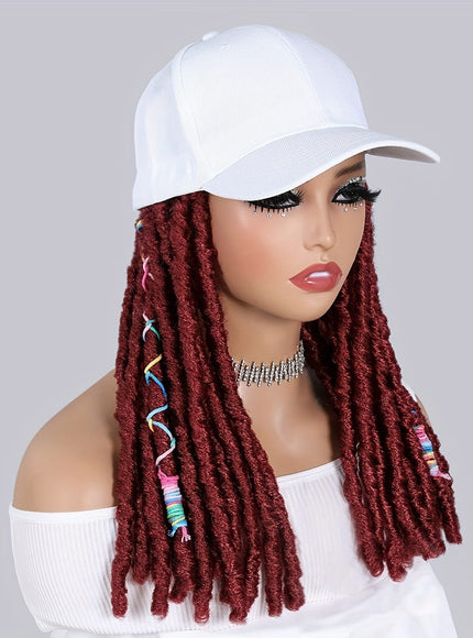 KissICON Hat Wigs 12in Dreadlock Black Cap