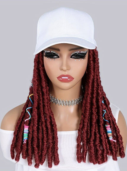 KissICON Hat Wigs 12in Dreadlock Black Cap