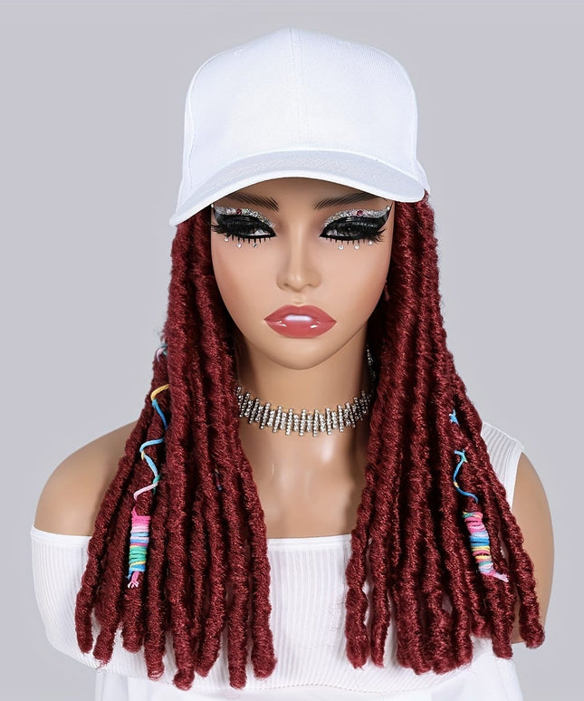 KissICON Hat Wigs 12in Dreadlock Black Cap