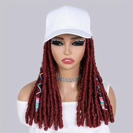 KissICON Hat Wigs 12in Dreadlock Black Cap
