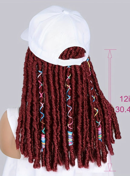 KissICON Hat Wigs 12in Dreadlock Black Cap