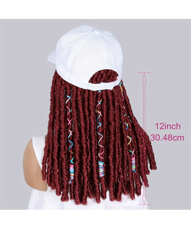 KissICON Hat Wigs 12in Dreadlock Black Cap