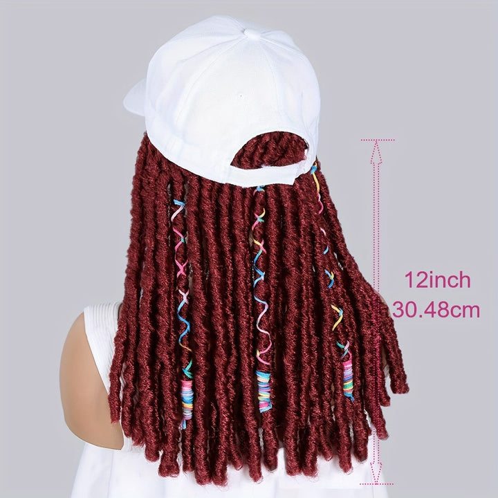 Hat Wigs 12in Dreadlock Black Cap