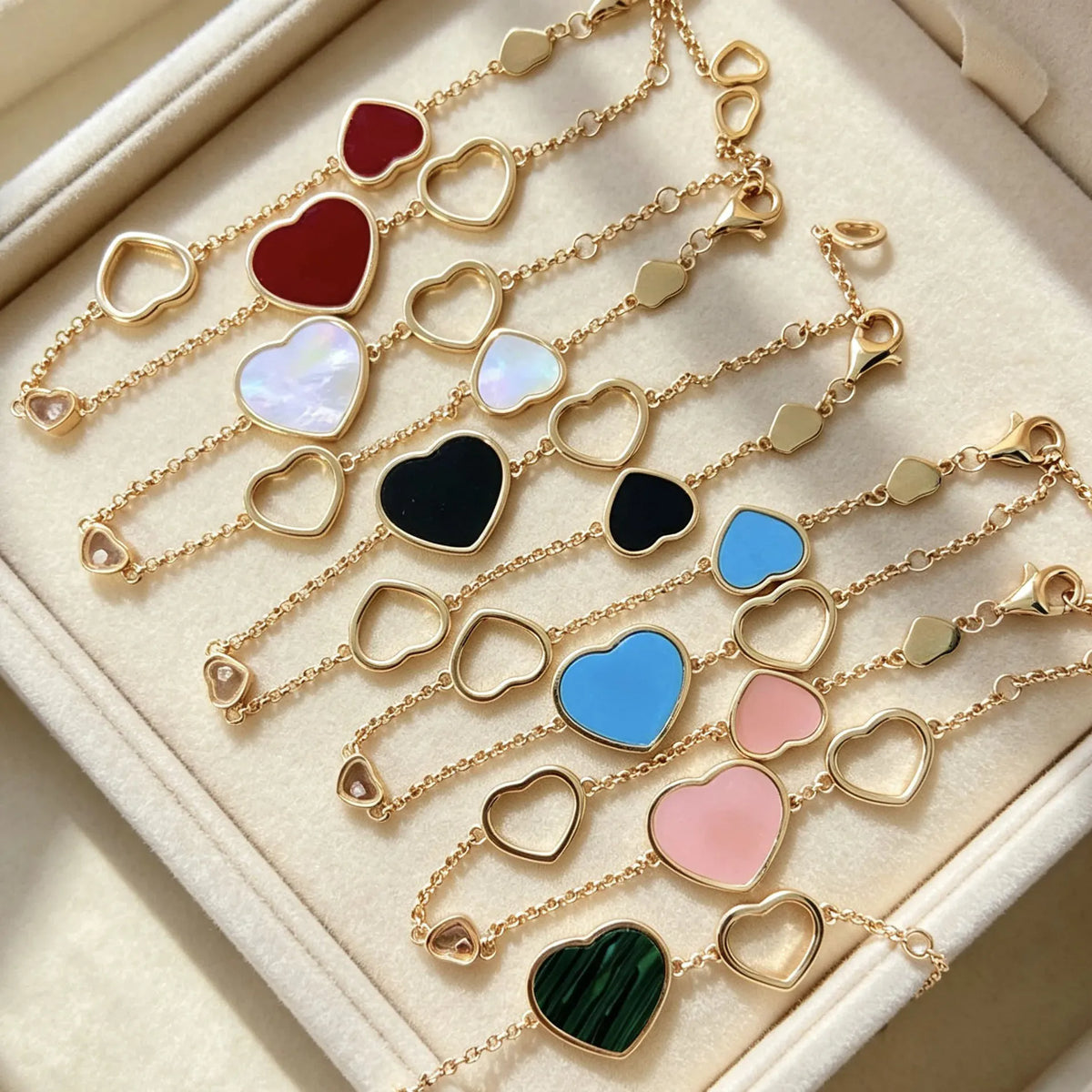 KissICON Heart‑Shaped Jewellery Women's Necklace Bracelet Earrings S925 Silver Plating Rose Gold 5A Zircon High-End Exquisite Party Gift
