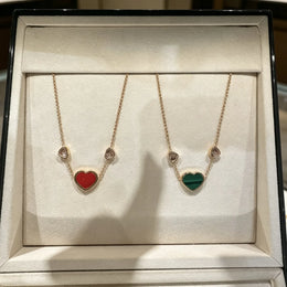 KissICON Heart‑Shaped Jewellery Women's Necklace Bracelet Earrings S925 Silver Plating Rose Gold 5A Zircon High-End Exquisite Party Gift