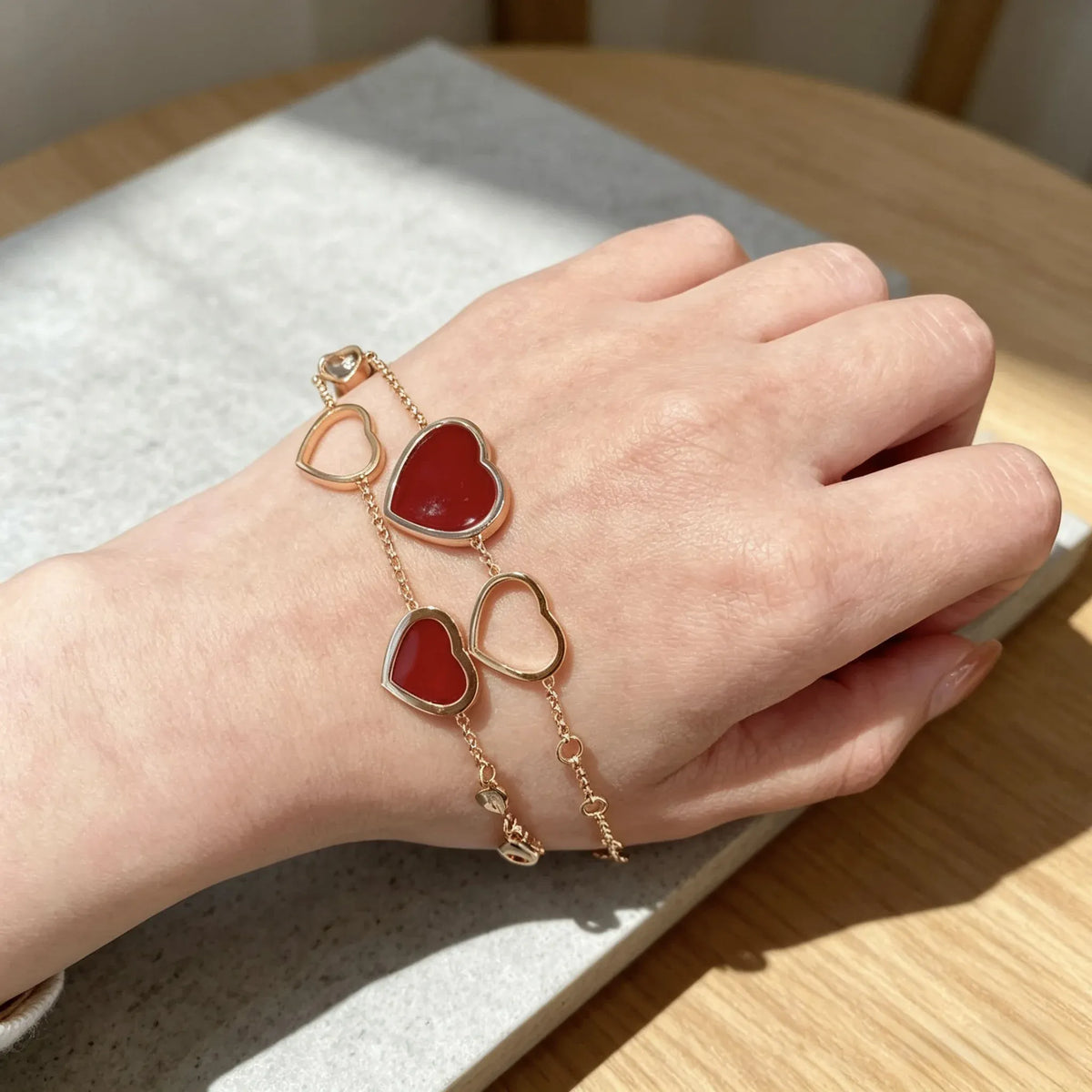 KissICON Heart‑Shaped Jewellery Women's Necklace Bracelet Earrings S925 Silver Plating Rose Gold 5A Zircon High-End Exquisite Party Gift