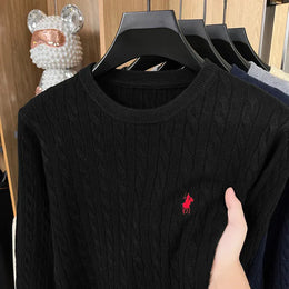 KissICON hei se / L Luxury Mens Jacquard Embroidered Knit Sweater