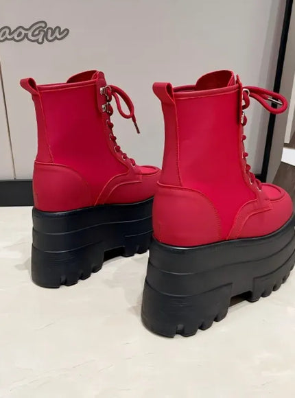 KissICON Height Increasing Super High Heeled Women's Boots Thick