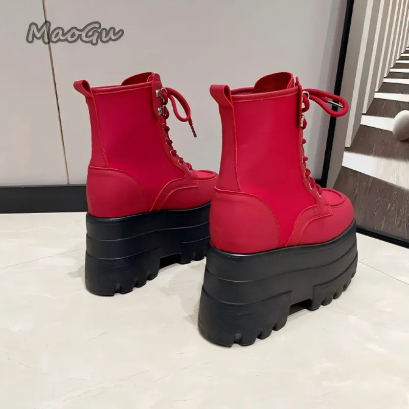 KissICON Height Increasing Super High Heeled Women's Boots Thick