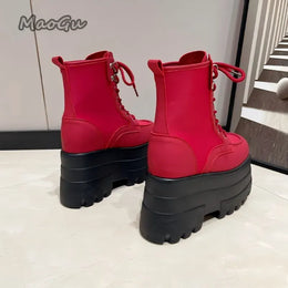 KissICON Height Increasing Super High Heeled Women's Boots Thick